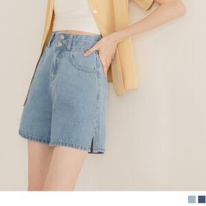 小腰精．高腰牛仔A字短褲