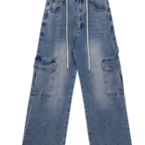 牛仔抽繩工作褲